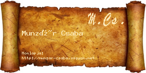Munzár Csaba névjegykártya